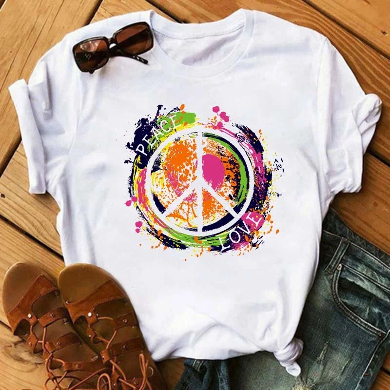 Maycaur Peace Love T Shirt Summer Women Short Sleeve Leisure Top Tee Casual Ladies Female T Shirts Woman Clothing
Maycaur Peace Love T Shirt Summer Women Short Sleeve Leisure Top Tee Casual Ladies Female T Shirts Woman Clothing