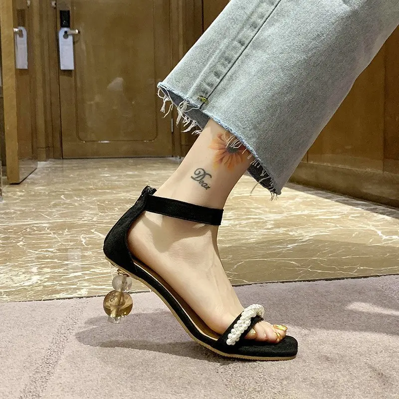 2022 new Women's Shoes Square Toe Crystal Heel Pearl Strap Sandals Fairy Style Thick Heel Black High Heels 2814
2022 new Women's Shoes Square Toe Crystal Heel Pearl Strap Sandals Fairy Style Thick Heel Black High Heels 2814
