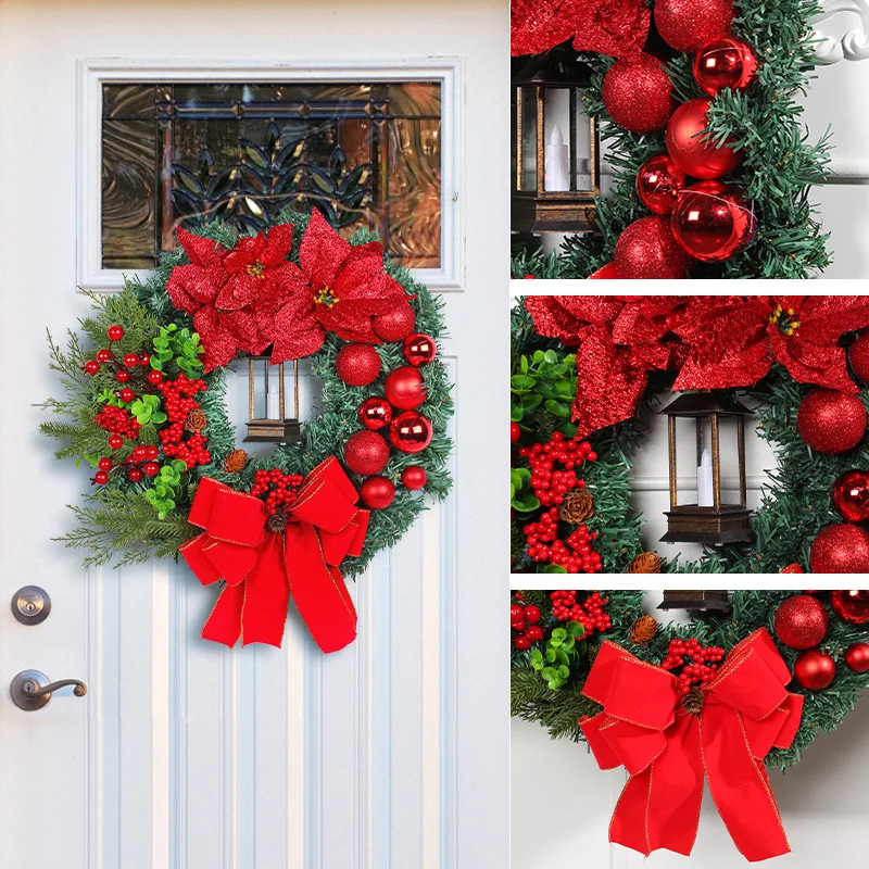 Christmas Wreaths New Bright Lights Christmas Decorations Oil Lights With Red Flowers Home Front Door Decoration Scene Wreath
Christmas Wreaths New Bright Lights Christmas Decorations Oil Lights With Red Flowers Home Front Door Decoration Scene Wreath