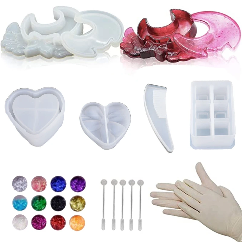 DIY Silicone Resin Molds, Casting Molds Set,Silicone Jewelry Box Molds with Lid, 6-Slot Lipstick Storage Rack Epoxy Mold
DIY Silicone Resin Molds, Casting Molds Set,Silicone Jewelry Box Molds with Lid, 6-Slot Lipstick Storage Rack Epoxy Mold