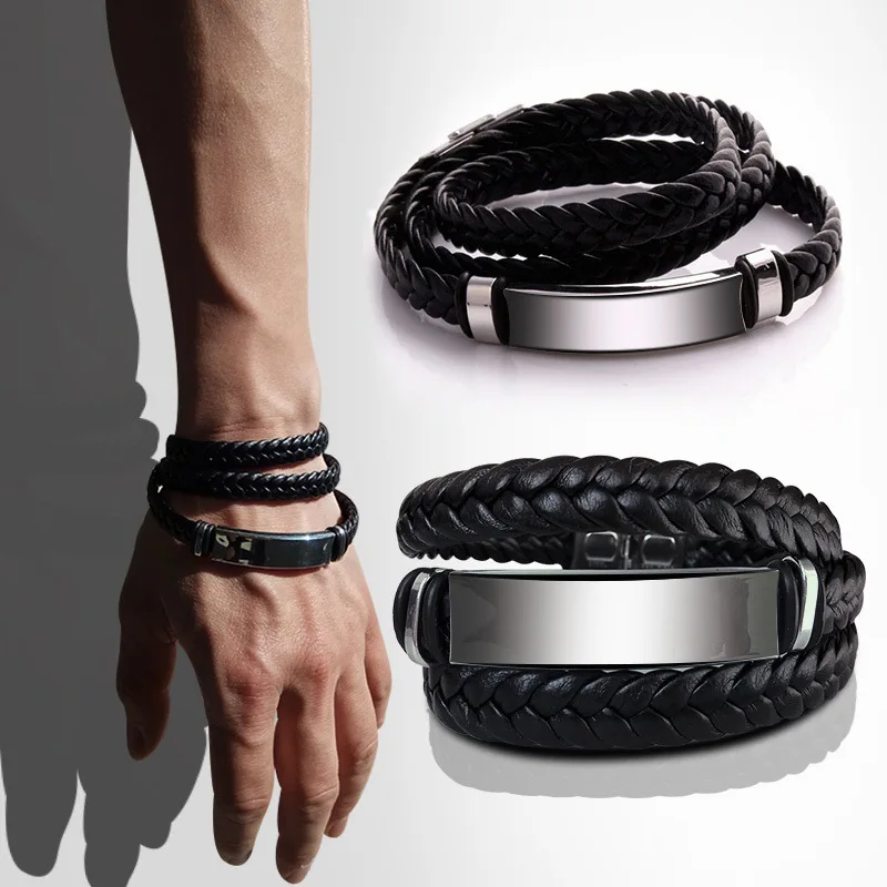 Fashion Punk Braided Leather Bracelet Men for Women 's Classic Stainless Steel Hand Bangle Bracelet Black Jewelry Accessories
Fashion Punk Braided Leather Bracelet Men for Women 's Classic Stainless Steel Hand Bangle Bracelet Black Jewelry Accessories