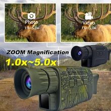 NV1000 Night Vision Monocular Infrared Night Vision Camera 9 Languages 5X Digital Zoom 200M Full Dark Viewing Distance for Hunt