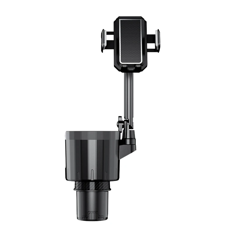 

Car Cup Holder With Phone Mount, 2 In 1 Adjustable Cup Holder Expander With 360° Rotation Cellphone Holder