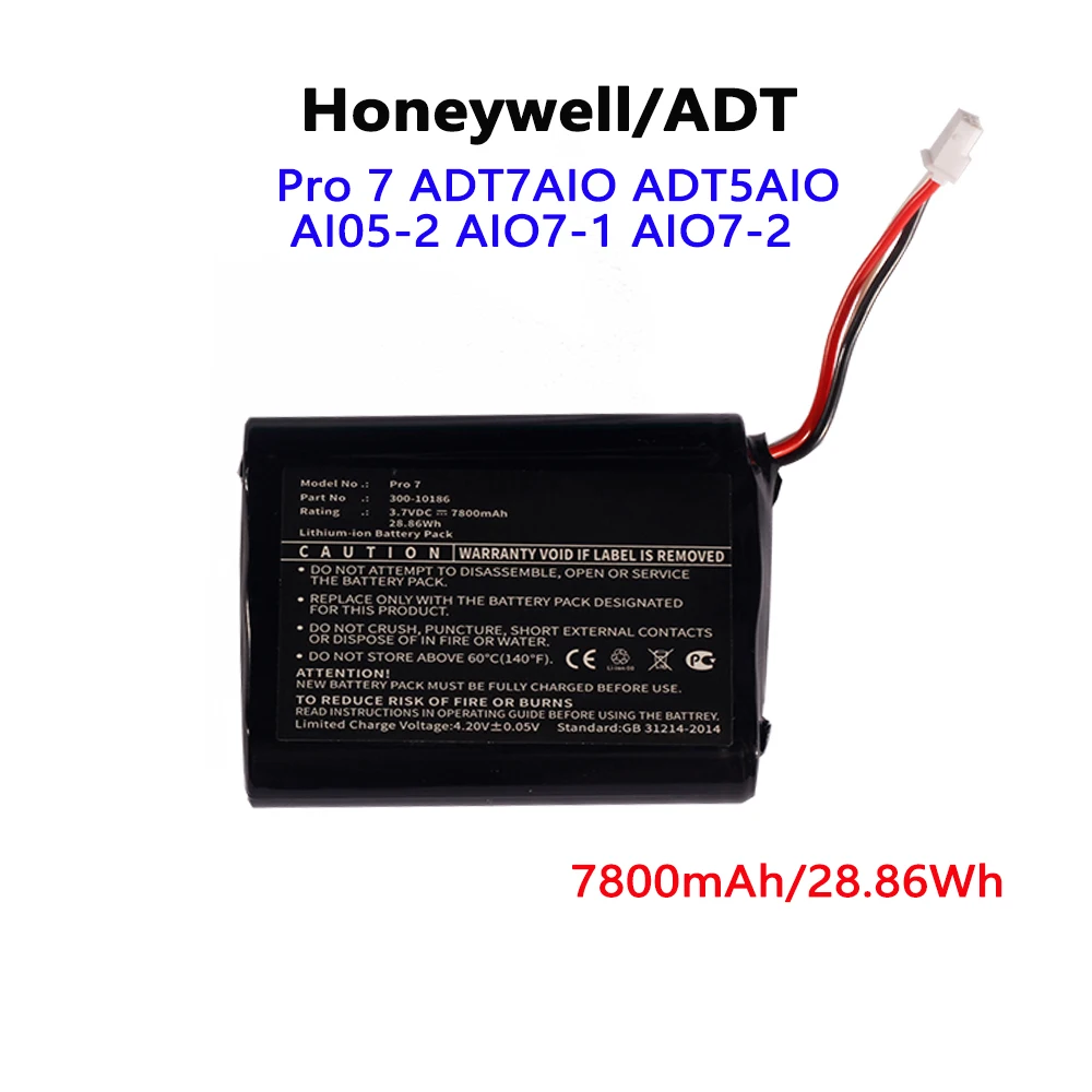 Новая батарея для Honeywell ADT Command Smart Security Panel ADT7AIO ADT5AIO Pro 7 AI05-2 AIO7-1 300-10186, 3,7 v 7800mAh. 
Новая батарея для Honeywell ADT Command Smart Security Panel ADT7AIO ADT5AIO Pro 7 AI05-2 AIO7-1 300-10186, 3,7 v 7800mAh.
