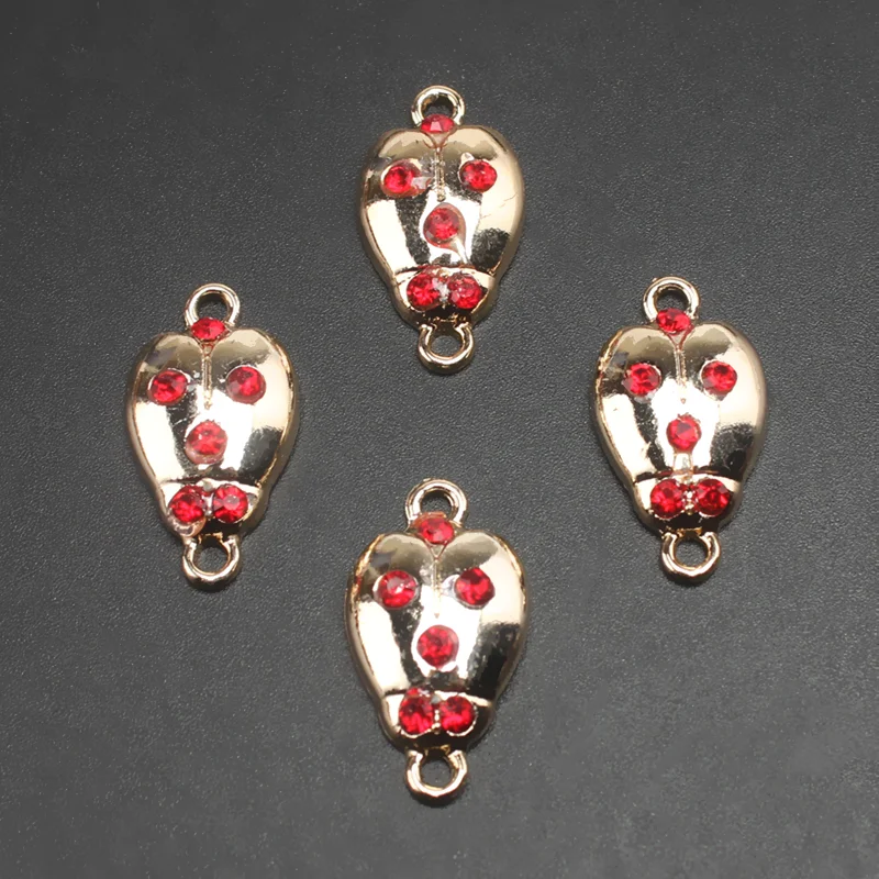 

8pcs Kc Gold Color Enamel Ladybug Alloy Connector DIY Charms Hip Hop Earrings Bracelet Jewelry Crafts Metal Accessories M1617