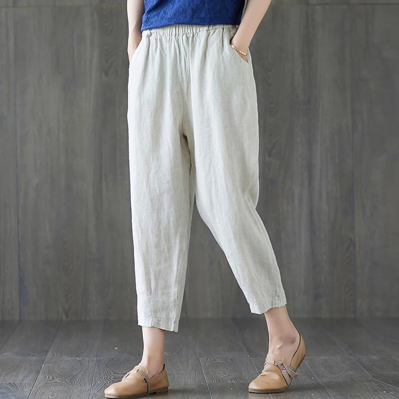 Solid Color 2022 New Summer Women Cotton Linen Pants Elastic Waist Casual Loose Vintage Straight Trousers Fashion Streetwear
Solid Color 2022 New Summer Women Cotton Linen Pants Elastic Waist Casual Loose Vintage Straight Trousers Fashion Streetwear