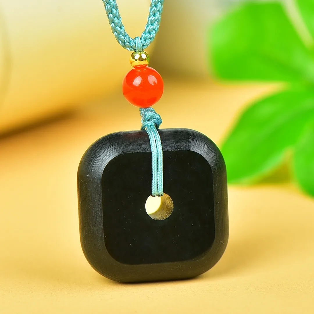 Natural Green Jade Square Donut Pendant With Rope Chain Charms Necklace Men Women Genuine Hetian Jades Nephrite Sweater Chain
Natural Green Jade Square Donut Pendant With Rope Chain Charms Necklace Men Women Genuine Hetian Jades Nephrite Sweater Chain