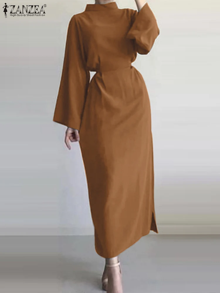 ZANZEA Casual Solid Color Dress Fashion Women Stand Collar Retro Vestidos Vintage Waisted Bandage Maxi Robe Long Sleeve Dresses
ZANZEA Casual Solid Color Dress Fashion Women Stand Collar Retro Vestidos Vintage Waisted Bandage Maxi Robe Long Sleeve Dresses