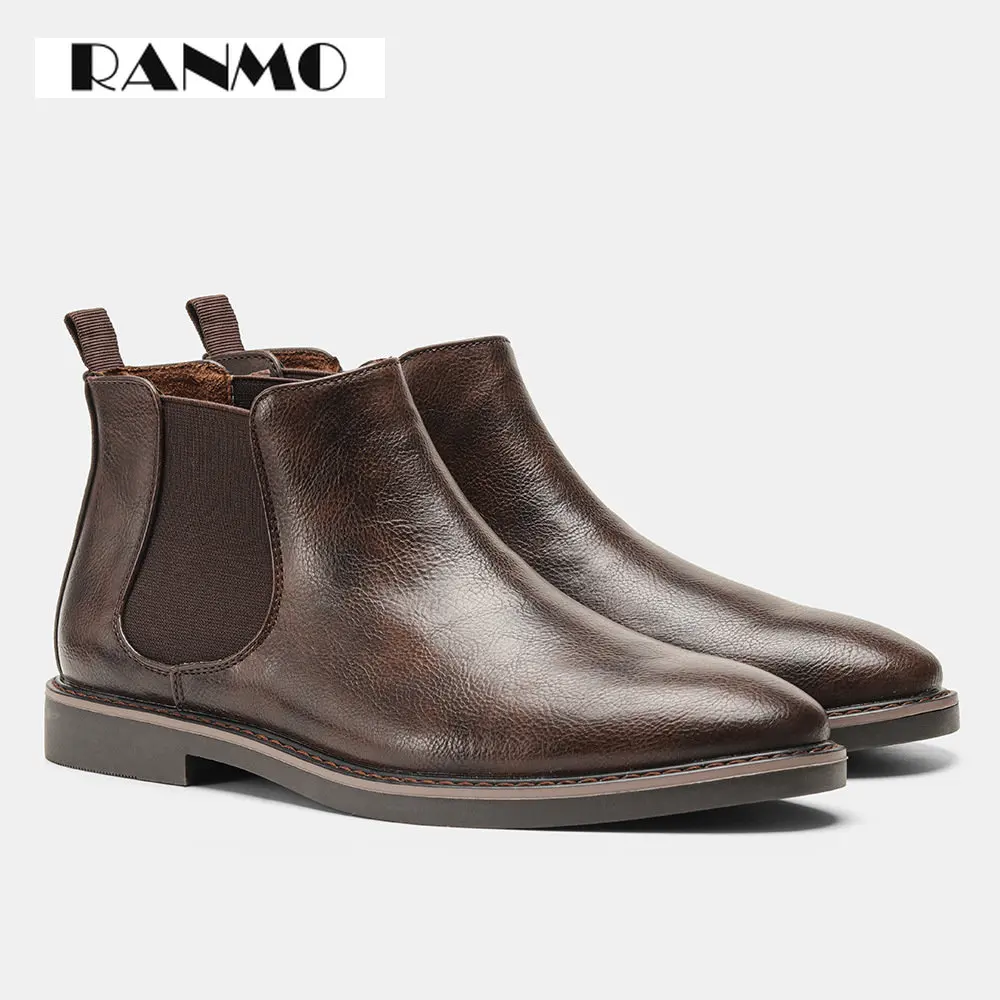 New Men's Leather Shoes in Spring and Autumn, worn out leather boots, low heels for British business, Chelsea boots for men
New Men's Leather Shoes in Spring and Autumn, worn out leather boots, low heels for British business, Chelsea boots for men