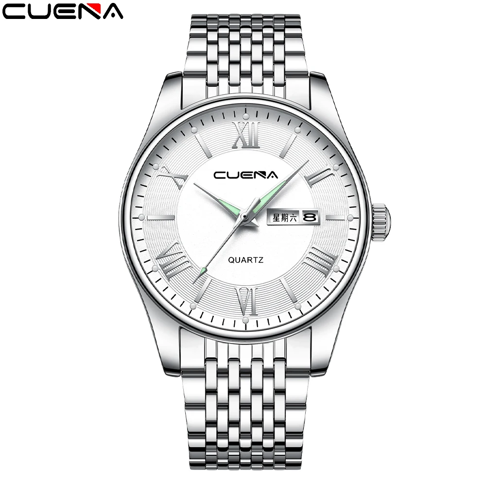 

CUENA Brand Men's Simple Multifunctional Business Date Watch Sports Men's Watch Luxury Vintage Quartz Clock Relogio Masculino