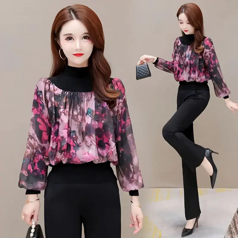 Vintage Printed Turtleneck Loose Floral Blouse Women's Clothing 2023 Autumn New Casual Tops Fake Two Pieces Shirt
Vintage Printed Turtleneck Loose Floral Blouse Women's Clothing 2023 Autumn New Casual Tops Fake Two Pieces Shirt