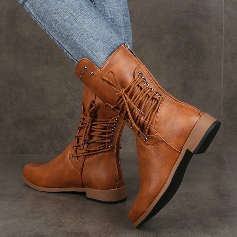 Женские зимние ботинки до середины икры, однотонные ботинки с острым носком, на шнуровке, на массивном каблуке, 2023
Женские зимние ботинки до середины икры, однотонные ботинки с острым носком, на шнуровке, на массивном каблуке, 2023