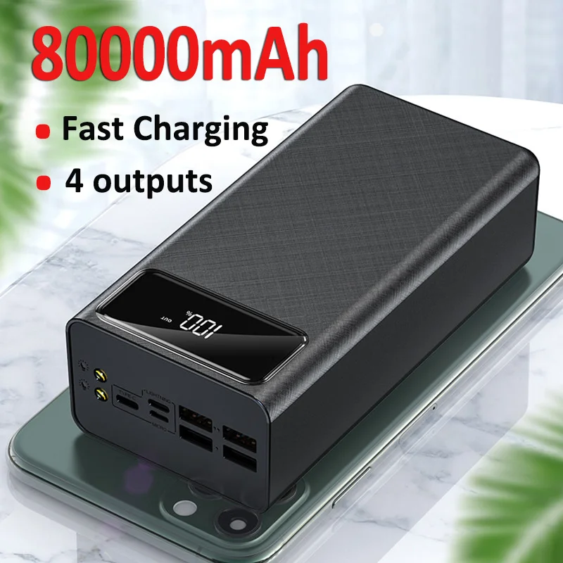Two-way Fast Charging Power Bank Portable 80000mAh Charger High Capacity Digital Display External Battery Pack for Xiaomi IPhone
Two-way Fast Charging Power Bank Portable 80000mAh Charger High Capacity Digital Display External Battery Pack for Xiaomi IPhone