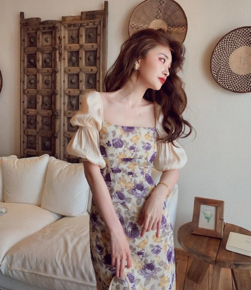 2022 New Summer Waist Dress Puff Sleeves A-word Sweet Girl Elegant Princess Floral Sundress Korean Version Casual Simple Retro
2022 New Summer Waist Dress Puff Sleeves A-word Sweet Girl Elegant Princess Floral Sundress Korean Version Casual Simple Retro