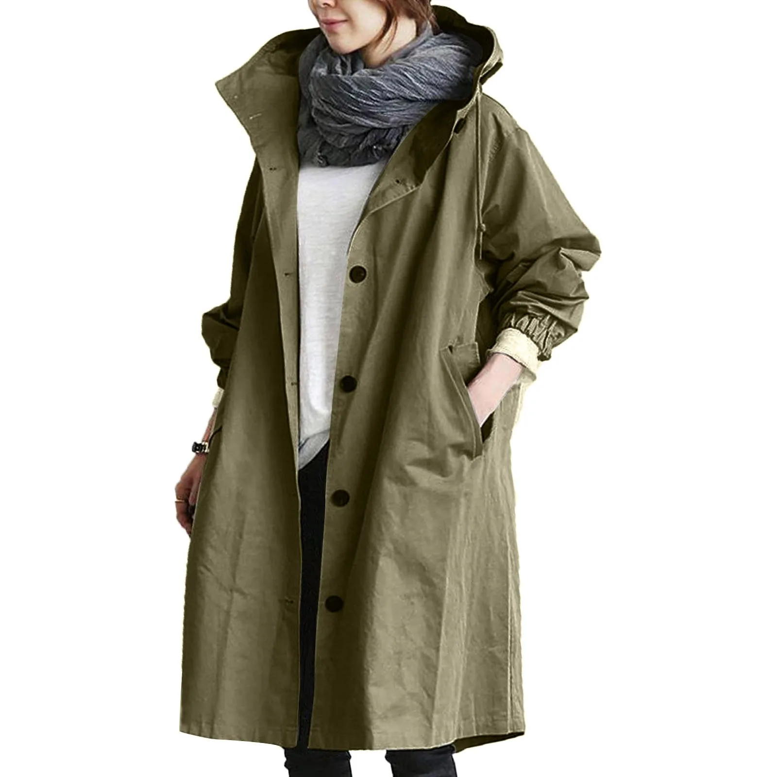 Loose Comfortable Hooded Coat Outwear Womens Elegant Windbreaker Wild Winter Women's Coat 
Loose Comfortable Hooded Coat Outwear Womens Elegant Windbreaker Wild Winter Women's Coat