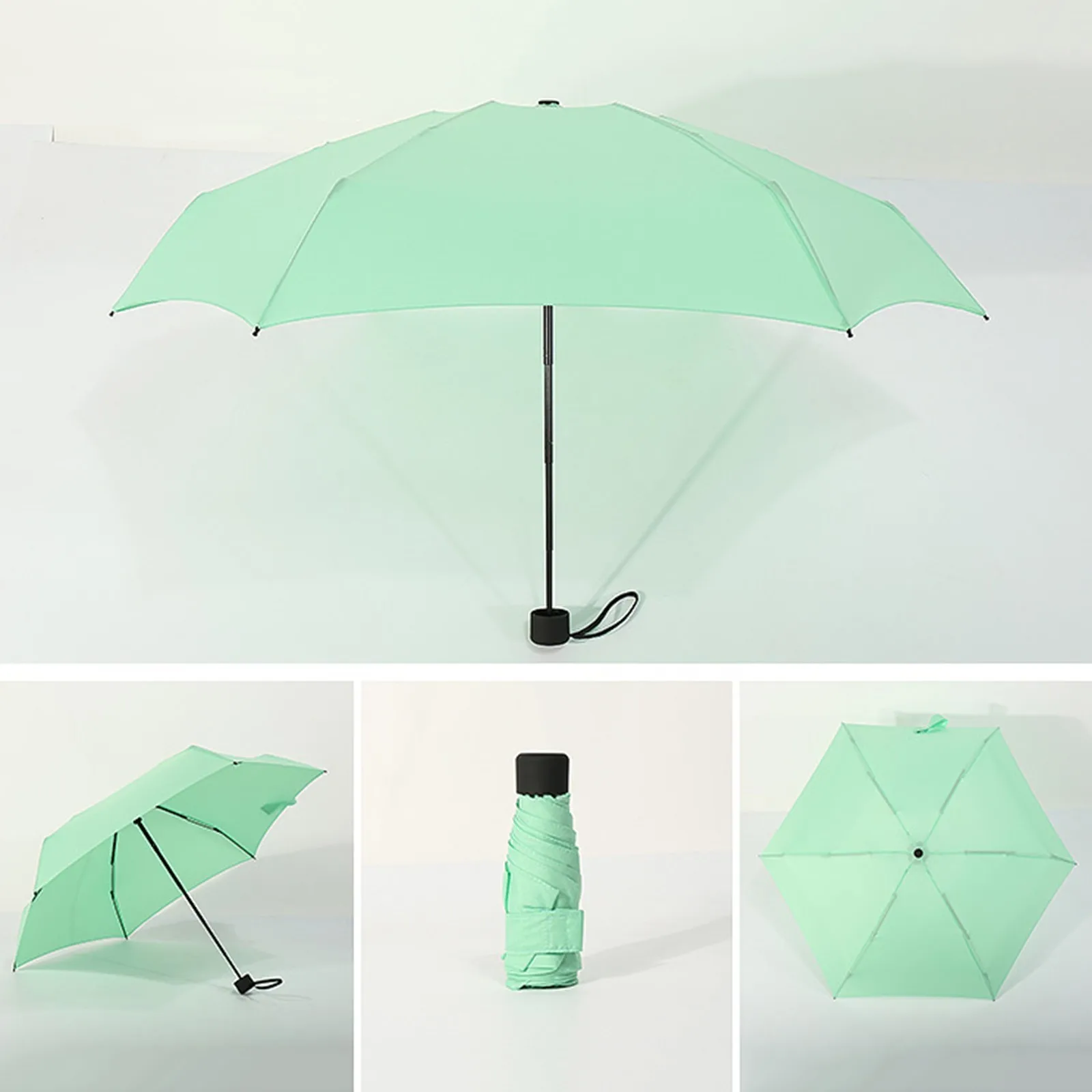 Lightweight Umbrella Black Coating Parasol 5 Fold Sun Rain Umbrella Unisex Travel Portable Pocket Mini Umbrella Dimensions 90cm 
Lightweight Umbrella Black Coating Parasol 5 Fold Sun Rain Umbrella Unisex Travel Portable Pocket Mini Umbrella Dimensions 90cm