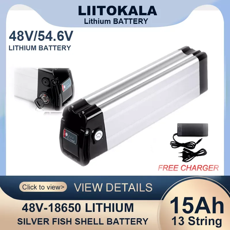 48V/54.6v 15ah 18650 e-Bike lithium Battery pack Silver fish case 800w 1000W Motor Retrofit kit Electric Bicycle
48V/54.6v 15ah 18650 e-Bike lithium Battery pack Silver fish case 800w 1000W Motor Retrofit kit Electric Bicycle