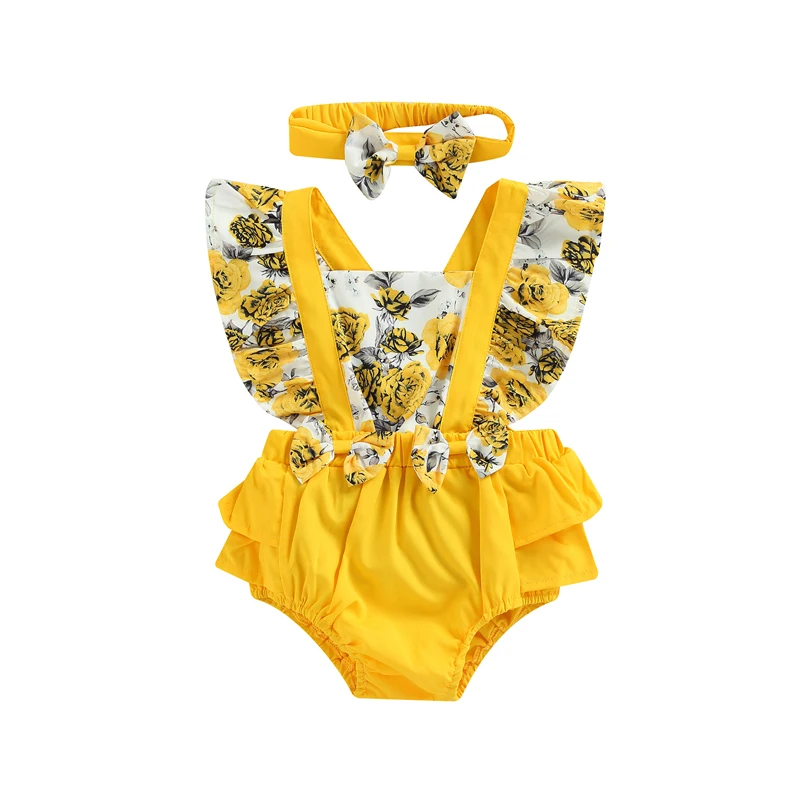 Summer Baby Girl Romper Fly Sleeve Square Neck Floral Print High Waist Bodysuit Headband Outfits
Summer Baby Girl Romper Fly Sleeve Square Neck Floral Print High Waist Bodysuit Headband Outfits