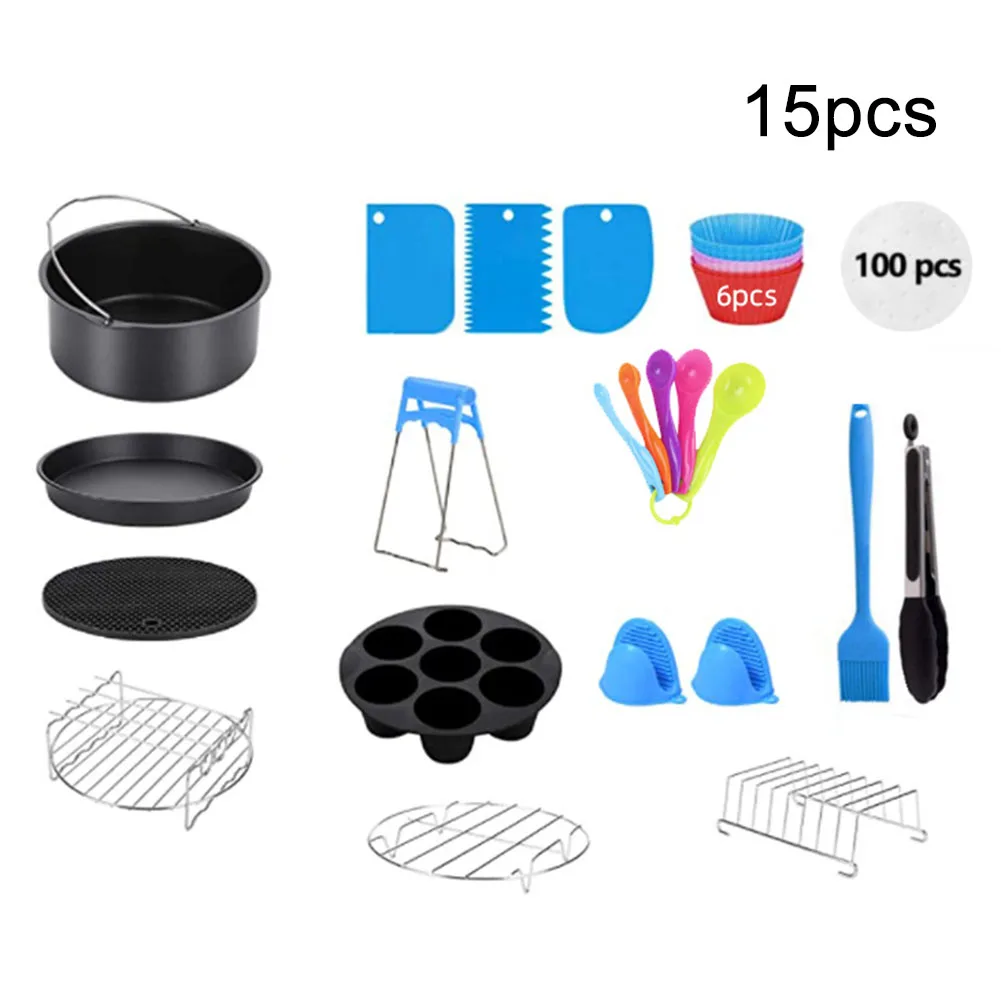 15PCS 8 Inch Air Fryer Accessories Frying Cage Dish Baking Pan Rack Pizza Baking Oil Paper Set Kitchen Tool
15PCS 8 Inch Air Fryer Accessories Frying Cage Dish Baking Pan Rack Pizza Baking Oil Paper Set Kitchen Tool