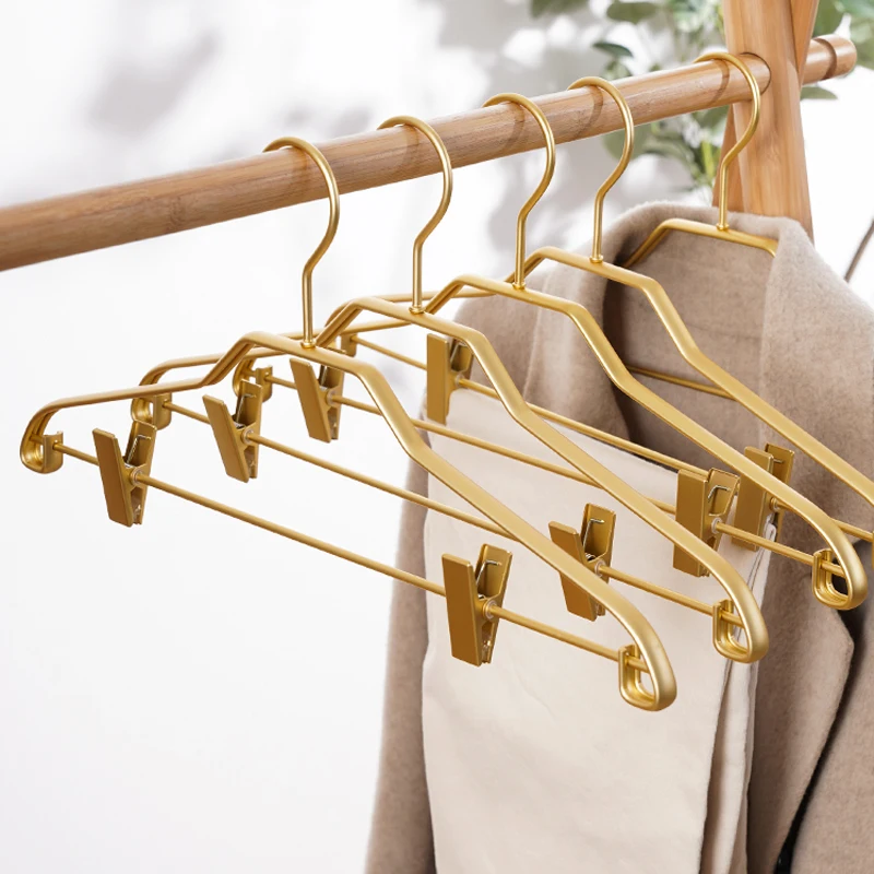 

Drying Storage Anti-slip Metal Trouser Alloy Wardrobe Dress Racks Hangers Aluminum Traceless Hangers Pants Clothes Rack 5pcs