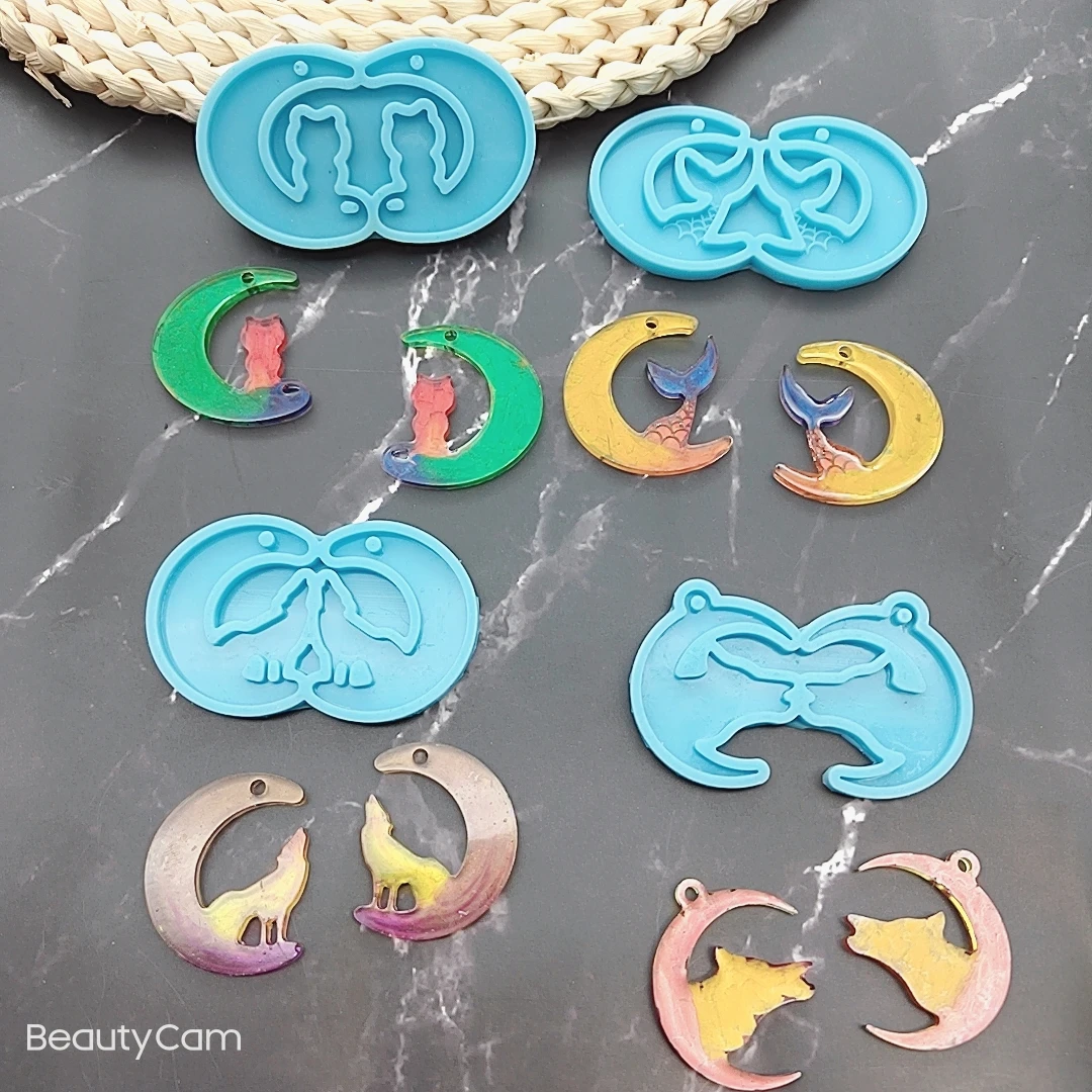 4pcs Glossy fish cats Wolf with moon Earrings Mold, Craft Silicone Mould for Epoxy resin jewellery making
4pcs Glossy fish cats Wolf with moon Earrings Mold, Craft Silicone Mould for Epoxy resin jewellery making