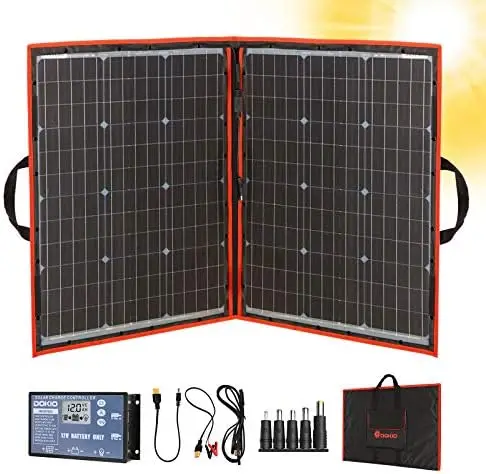 110w 18v Portable Foldable Solar Panel Kit (21x28inch, 5.9lb) Solar Charger With Controller 2 Usb Output To Charge 12v Batteries
110w 18v Portable Foldable Solar Panel Kit (21x28inch, 5.9lb) Solar Charger With Controller 2 Usb Output To Charge 12v Batteries