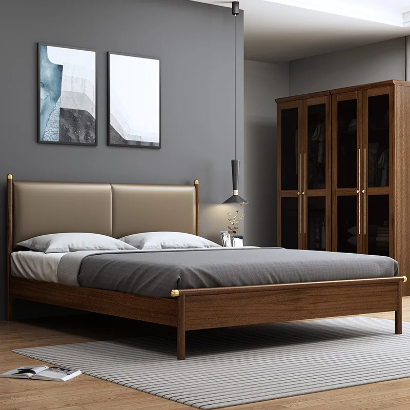 Private custom Nordic style solid wood bed double bed master bedroom modern minimalist bed soft package wedding walnut furniture
Private custom Nordic style solid wood bed double bed master bedroom modern minimalist bed soft package wedding walnut furniture