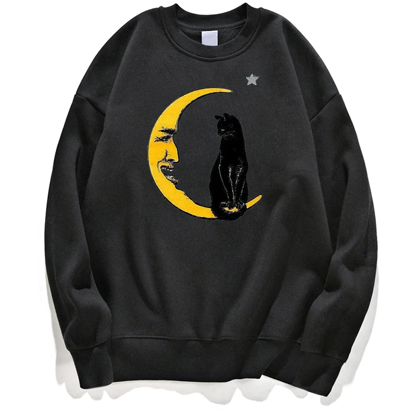 Black Cat The Moon Streetwear Sweatshirt Men Hoodies Clothing Pullovers Hoodie Pullover Jumper Crewneck Gray Long Sleeve Unisex
Black Cat The Moon Streetwear Sweatshirt Men Hoodies Clothing Pullovers Hoodie Pullover Jumper Crewneck Gray Long Sleeve Unisex