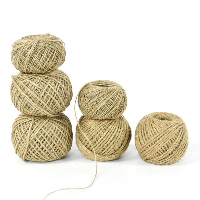 

50/100m Natural Jute Rope Hemp Cord String Twine Burlap Ribbon Hemp Rope Handmade Gift Wrapping Wedding Home Decoration 1/2/3mm