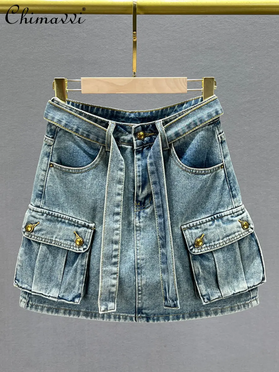 Women's 2023 New Spring Summer High Waist Slimming Denim Skirt Ladies Fashion Streetwear Simple A- Line Above Knee Skirt
Women's 2023 New Spring Summer High Waist Slimming Denim Skirt Ladies Fashion Streetwear Simple A- Line Above Knee Skirt