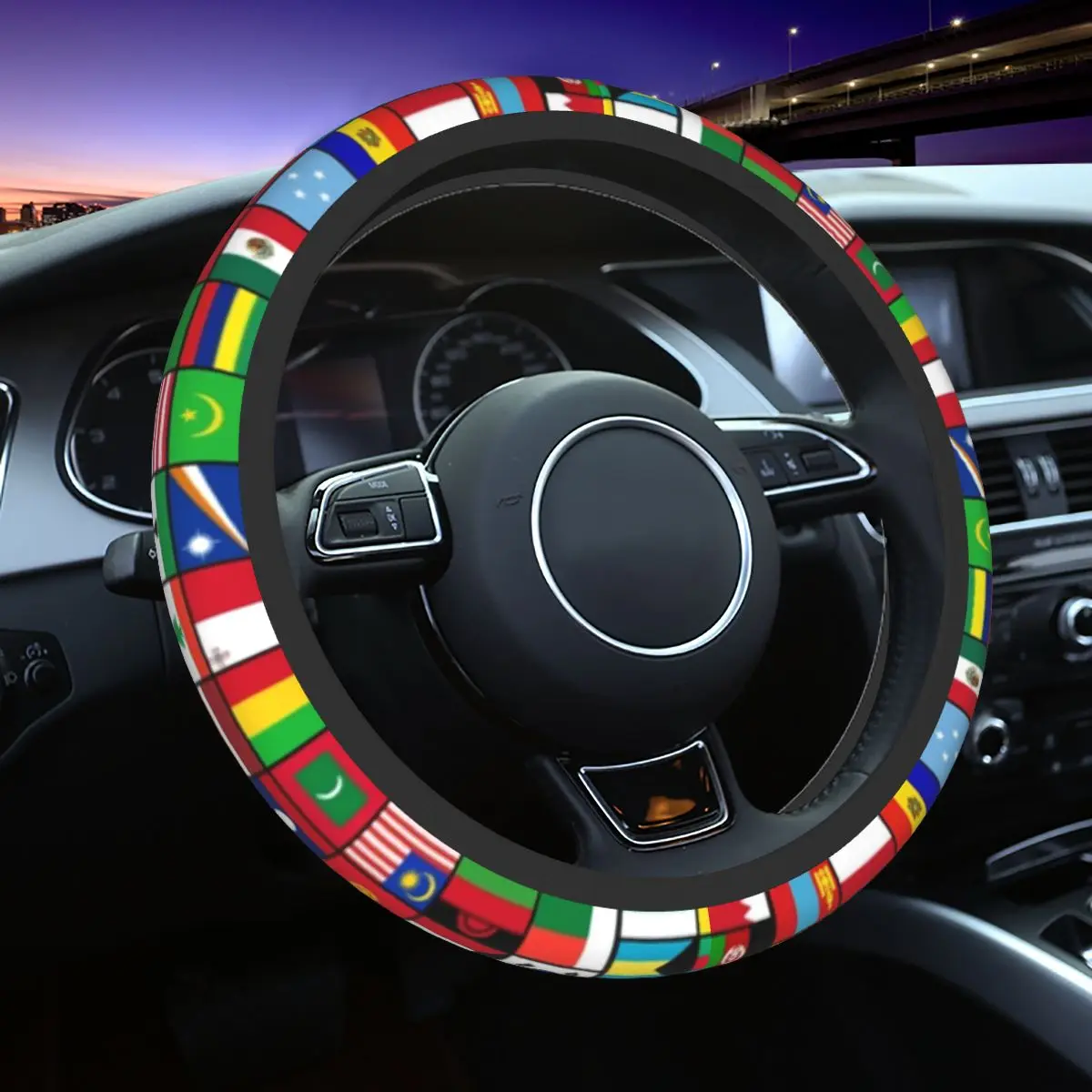 The World's Flag Car Steering Wheel Cover 37-38 Non-slip Freedom Globe Suitable Auto Decoration Car Accessories
The World's Flag Car Steering Wheel Cover 37-38 Non-slip Freedom Globe Suitable Auto Decoration Car Accessories