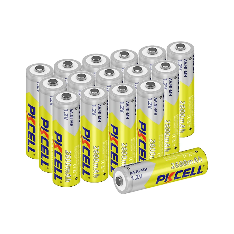 

16PC PKCELL Ni-MH AA Battery 2300mah-2600mah 1.2V AA Rechargeable Batteries For Camera toy Car Flashlight