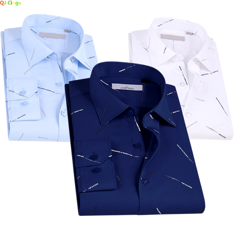 

Blue Long-sleeved Printed Shirt Men's Fashion Slim Striped Shirts White Red Camisa Men Chemise M L XL XXL XXXL XXXXL XXXXXL