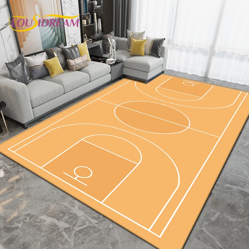 

3D Creative Basketball Basketball Court Area Rug,Carpet Rug for Living Room Bedroom,Kitchen Bathroom Doormat Non-slip Floor Mat