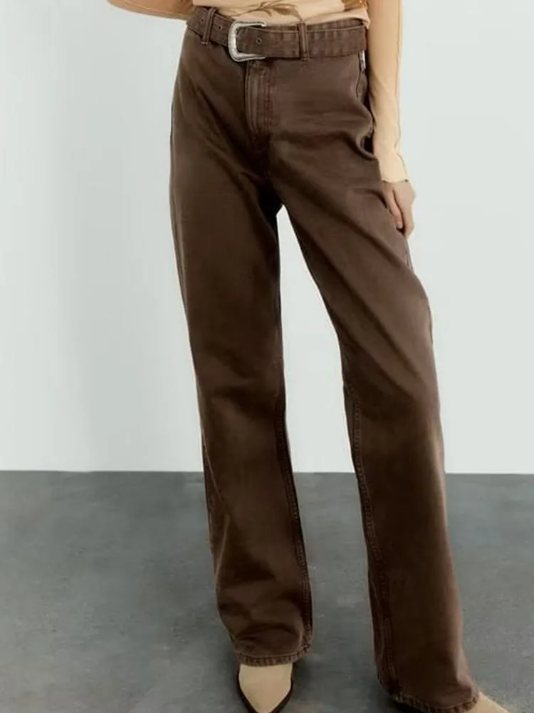 2022 autumn and winter new women's fashion chic high waist with belt casual versatile wide leg long jeans
2022 autumn and winter new women's fashion chic high waist with belt casual versatile wide leg long jeans