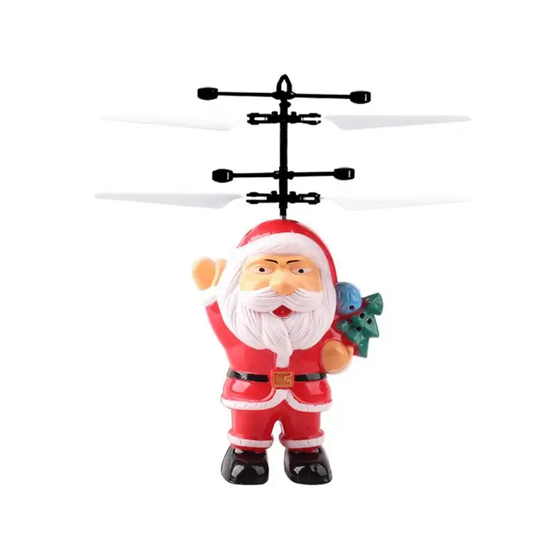 

Flying Christmas Santa Claus Toys Children's Induction Suspended Toy Educational Rechargeable Gesture Sensor Aircraft Helicopter