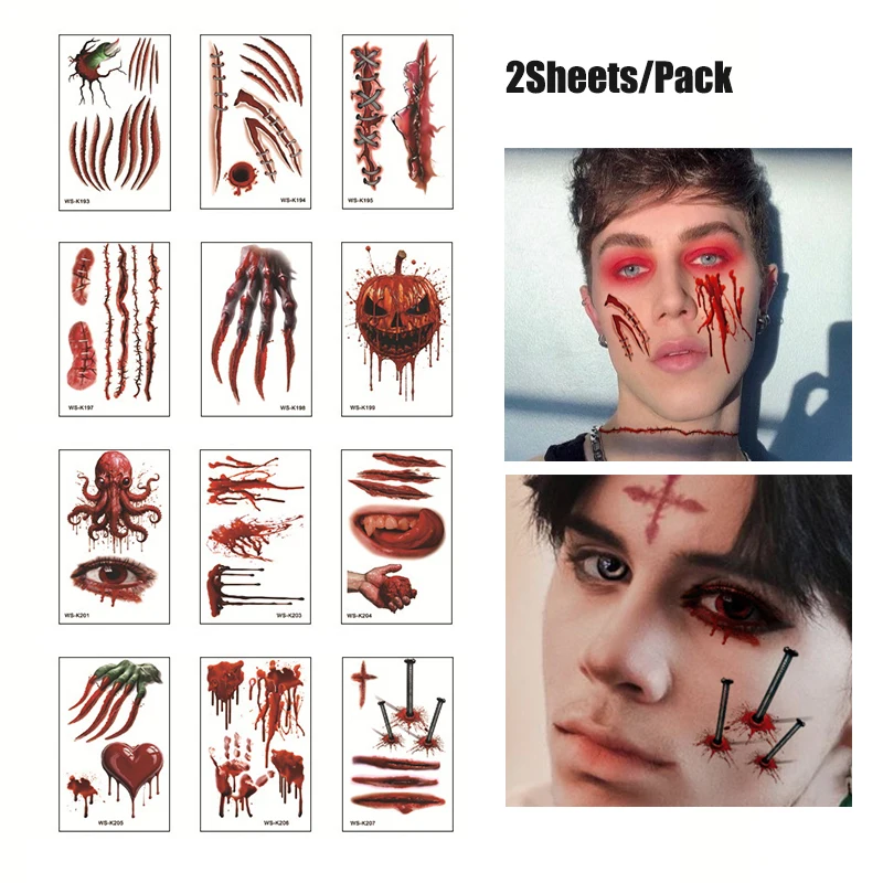 Halloween Zombie Scars Tattoos Waterproof 3D Bite Mark Tattoo Sticker With Fake Scab Blood Special Costume Small Neck Fake Tatto
Halloween Zombie Scars Tattoos Waterproof 3D Bite Mark Tattoo Sticker With Fake Scab Blood Special Costume Small Neck Fake Tatto