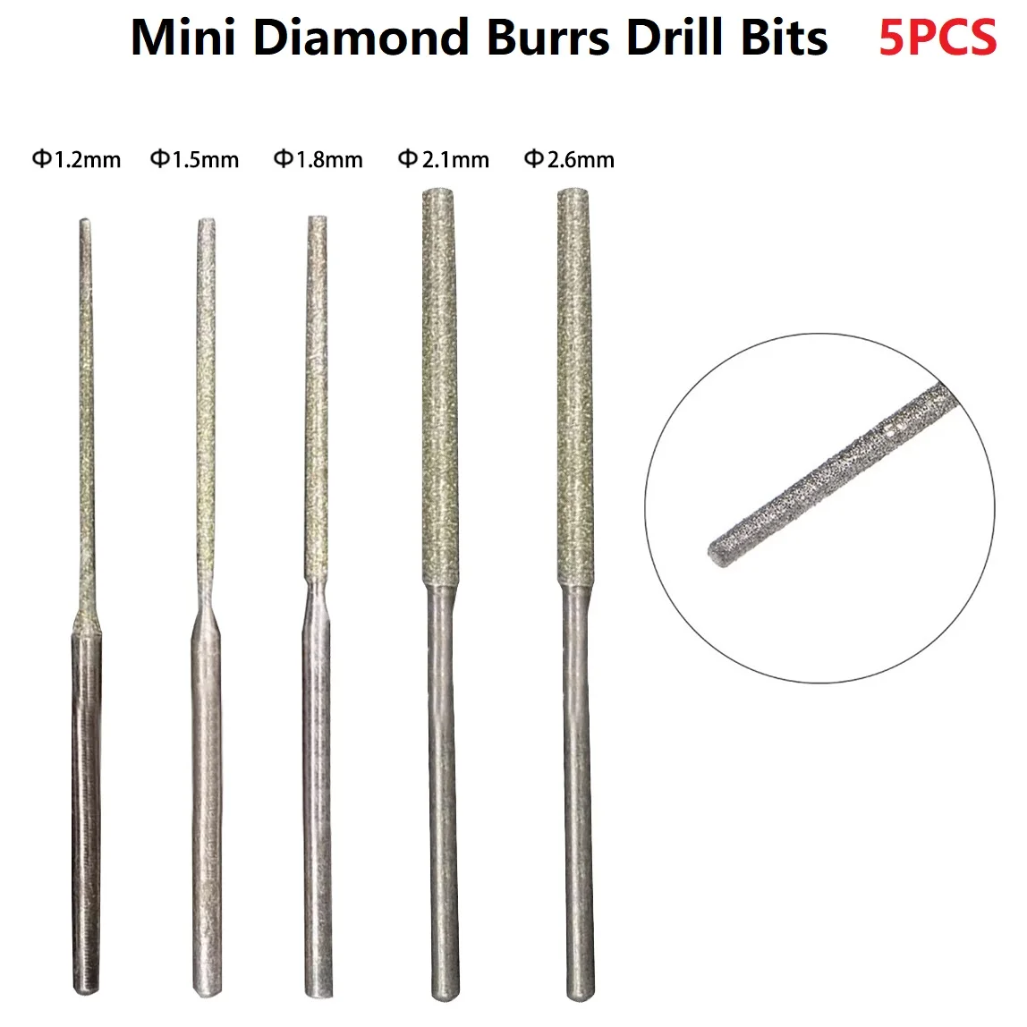 5 Pcs Grinding Head Mini Diamond Burrs Drill Bits W/ 2.35mm Shank Cylindrical Ball Nose For Wood Grinding Tools Accessories
5 Pcs Grinding Head Mini Diamond Burrs Drill Bits W/ 2.35mm Shank Cylindrical Ball Nose For Wood Grinding Tools Accessories