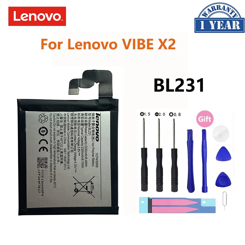 

Original New Lenovo X2 Battery 2300Mah Li-ion BL231 Bateria Batteries Replacement For Lenovo VIBE X2 X 2 BL 231 BL-231 S90 S90u