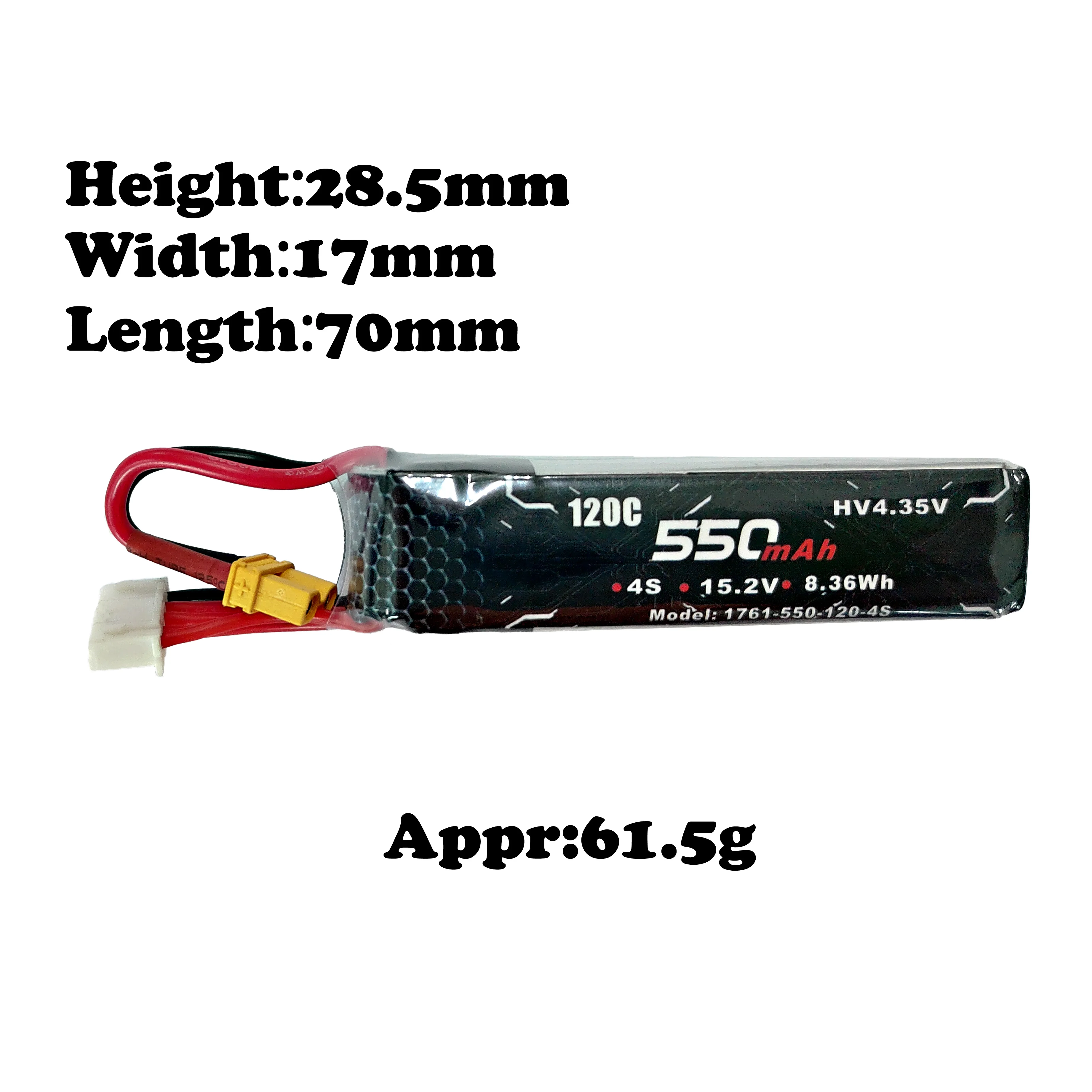 Высокоэнергетический ALIENRC 550mAh 2S/7,6 V 3S/11,4 4S/15,2 V 120C модель самолета, литиевая батарея высокого напряжения, разъем LIHV XT30
Высокоэнергетический ALIENRC 550mAh 2S/7,6 V 3S/11,4 4S/15,2 V 120C модель самолета, литиевая батарея высокого напряжения, разъем LIHV XT30