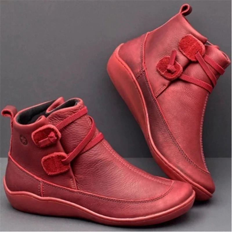 Women PU Leather Ankle Boots Winter Snow Boots Autumn Flat Shoes Ladies Shoes Short Plush Cross Strap Vintage Punk Mujer Botas
Women PU Leather Ankle Boots Winter Snow Boots Autumn Flat Shoes Ladies Shoes Short Plush Cross Strap Vintage Punk Mujer Botas