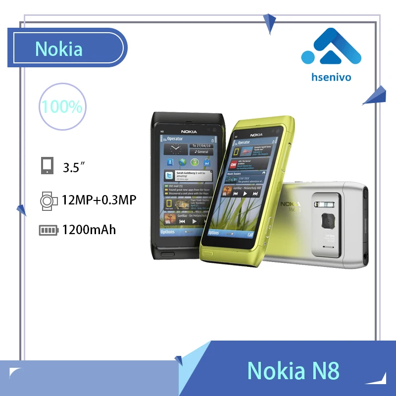 Восстановленный Оригинальный разблокированный смартфон Nokia N8 мобильный телефон, 3G, Wi-Fi, GPS, сенсорный экран 12 МП, 3,5 дюйма, 16 ГБ
Восстановленный Оригинальный разблокированный смартфон Nokia N8 мобильный телефон, 3G, Wi-Fi, GPS, сенсорный экран 12 МП, 3,5 дюйма, 16 ГБ