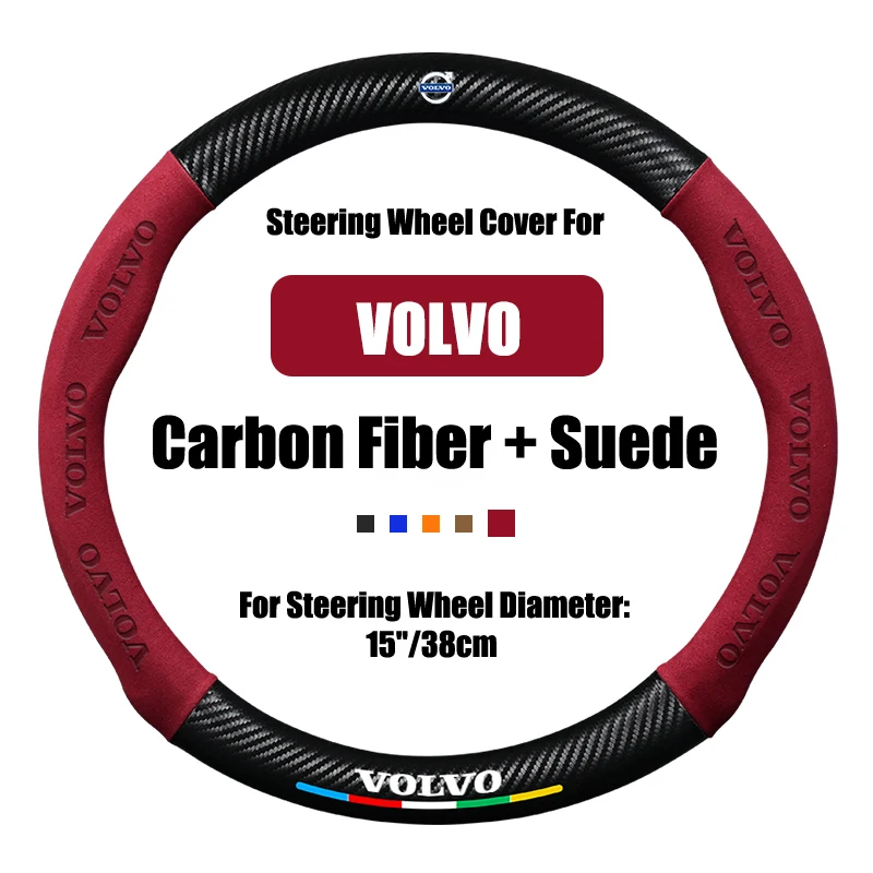 38CM Car Steering Wheel Cover For Volvo XC40 XC60 XC90 S90 S90L V90 T5 T6 Sports Non-Slip Suede Carbon Fiber Automotive Interior
38CM Car Steering Wheel Cover For Volvo XC40 XC60 XC90 S90 S90L V90 T5 T6 Sports Non-Slip Suede Carbon Fiber Automotive Interior