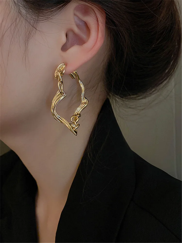 European And American Popular Metal Twisted Stripe Geometric Earrings For Women Fashion Design Sense Of Baroque Jewelry Gifts
European And American Popular Metal Twisted Stripe Geometric Earrings For Women Fashion Design Sense Of Baroque Jewelry Gifts