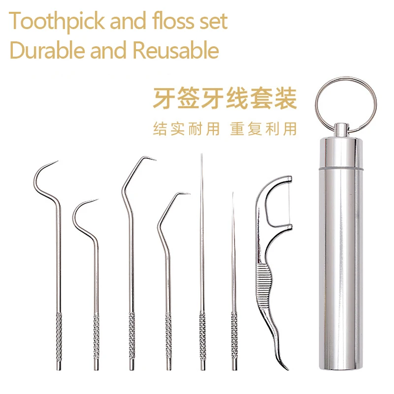 Stainless Steel Toothpick Set Tooth Flossing Reusable Toothpicks Portable Toothpick Floss Teeth Cleaner Oral Cleaning
Stainless Steel Toothpick Set Tooth Flossing Reusable Toothpicks Portable Toothpick Floss Teeth Cleaner Oral Cleaning