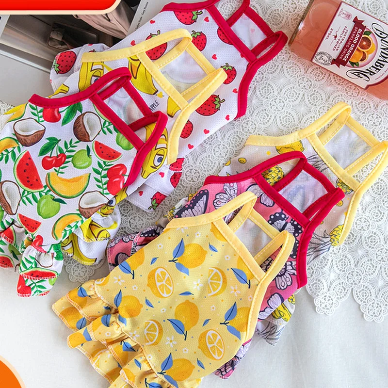 Fruit Print Dog Clothes Summer Suspender dress Pet Skirt Kitten Puppy Cute Vest Bichon Teddy Small Dog Costume pet supplies
Fruit Print Dog Clothes Summer Suspender dress Pet Skirt Kitten Puppy Cute Vest Bichon Teddy Small Dog Costume pet supplies