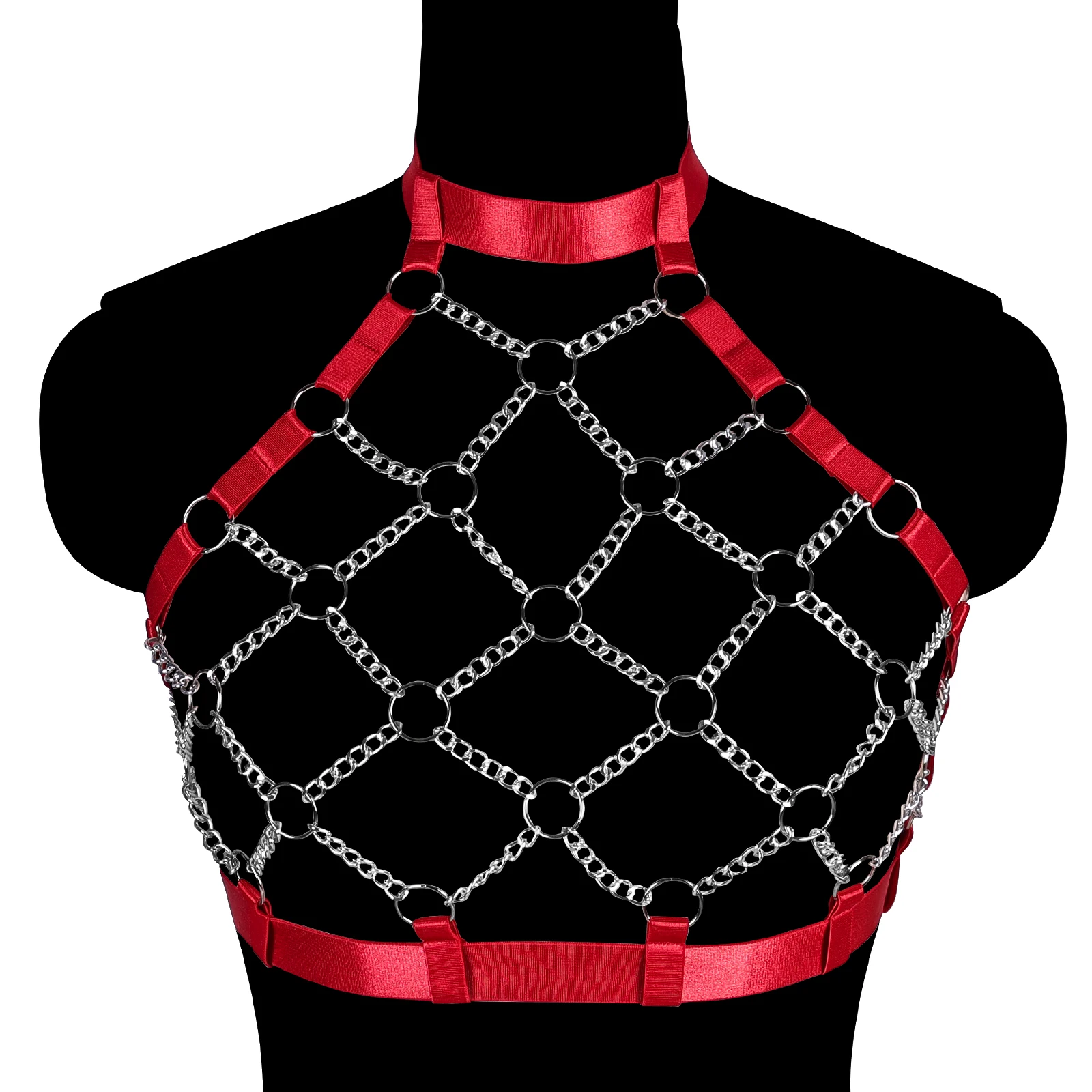 Women Grid Body Harness Gothic Fetish Tops Crop Harajuku Harness Belt Sexy Lingerie Rave Bralette Harness Body Cage Bra
Women Grid Body Harness Gothic Fetish Tops Crop Harajuku Harness Belt Sexy Lingerie Rave Bralette Harness Body Cage Bra
