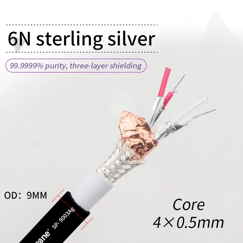 XS SP-9003Ag hifi four-core 6N single crystal pure silver audio signal cable XLR balance line over machine line
XS SP-9003Ag hifi four-core 6N single crystal pure silver audio signal cable XLR balance line over machine line