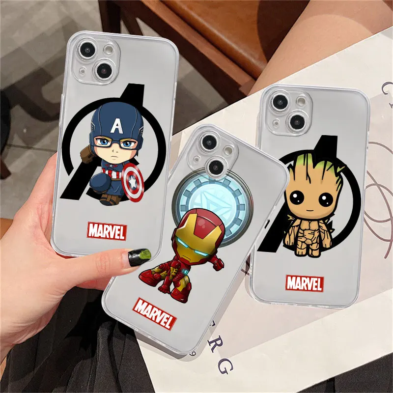 Clear Case For Apple iPhone 14 11 13 12 Pro 7 8 Plus XR X XS Max 6 6S 13Pro Phone Cover Marvel Spiderman Iron Man Captain Groot
Clear Case For Apple iPhone 14 11 13 12 Pro 7 8 Plus XR X XS Max 6 6S 13Pro Phone Cover Marvel Spiderman Iron Man Captain Groot