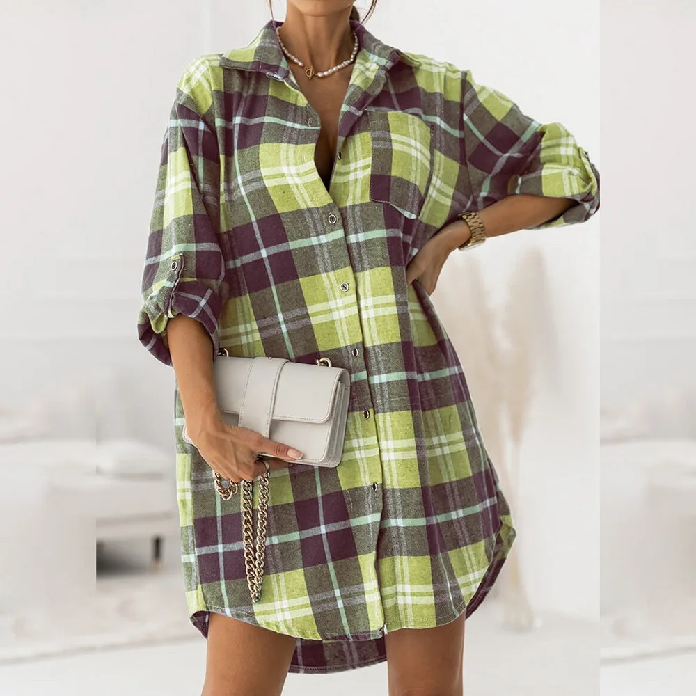 Female Long Sleeve Shirts Autumn Winter Street Shirt Korean Fashion Women Casual Blouse Retro Plaid Color Block Tunic Tops
Female Long Sleeve Shirts Autumn Winter Street Shirt Korean Fashion Women Casual Blouse Retro Plaid Color Block Tunic Tops